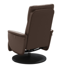 Fauteuil inclinable avec repose-pieds marron similicuir