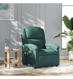 Fauteuil de massage inclinable Vert foncé Tissu