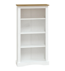 Bibliothèque 4 niveaux Corona Pin mexicain Blanc 81x29x150 cm