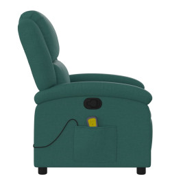 Fauteuil de massage inclinable Vert foncé Tissu