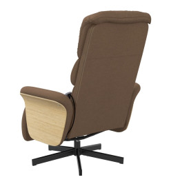 Fauteuil inclinable de massage avec repose-pieds marron tissu