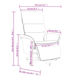 Fauteuil inclinable de massage avec repose-pieds marron tissu