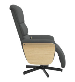 Fauteuil inclinable de massage et repose-pieds gris foncé tissu