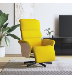 Fauteuil inclinable avec repose-pieds jaune clair tissu