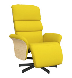 Fauteuil inclinable avec repose-pieds jaune clair tissu