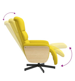 Fauteuil inclinable avec repose-pieds jaune clair tissu