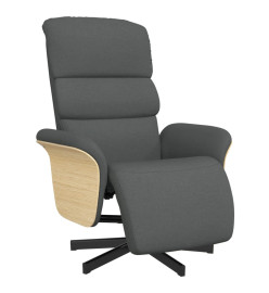 Fauteuil inclinable avec repose-pieds gris foncé tissu