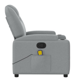 Fauteuil de massage inclinable Gris clair Tissu