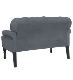 Banc avec dossier gris foncé 119,5x64,5x75 cm velours