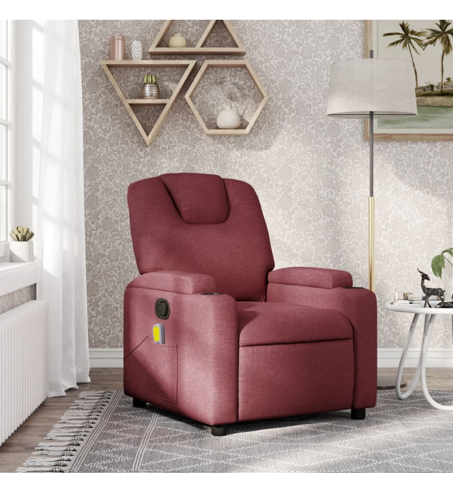 Fauteuil de massage inclinable Rouge bordeaux Tissu