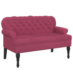 Banc avec dossier bordeaux 119,5x64,5x75 cm velours