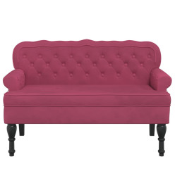 Banc avec dossier bordeaux 119,5x64,5x75 cm velours