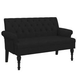 Banc avec dossier noir 120x62x75,5 cm tissu