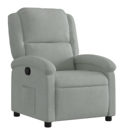 Fauteuil inclinable gris clair velours