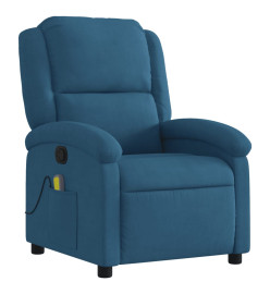 Fauteuil inclinable de massage bleu velours