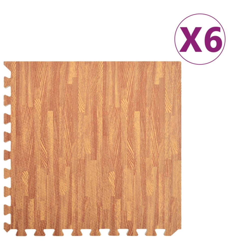 Tapis de sol 6 pcs Grain de bois 2,16㎡ Mousse EVA