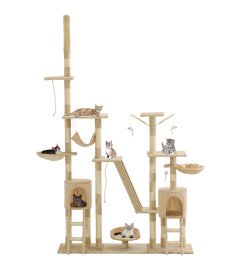 Arbre à chat avec griffoirs en sisal 230-250 cm Beige