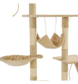 Arbre à chat avec griffoirs en sisal 230-250 cm Beige