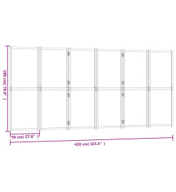 Cloison de séparation 6 panneaux Blanc crème 420x180 cm