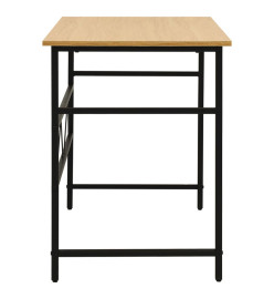 Bureau d'ordinateur Noir/chêne clair 105x55x72 cm MDF et métal