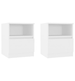 Tables de chevet 2 pcs Blanc 40x40x50 cm Aggloméré