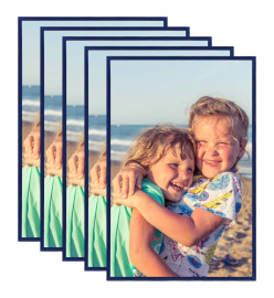 Collage de cadres photo 5 pcs de mur table Bleu 28x35 cm MDF