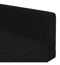 Canapé-lit à 2 places avec tabouret Noir Tissu microfibre