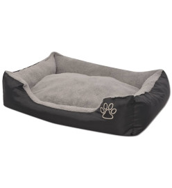 Lit pour chiens avec coussin rembourré Taille L Noir