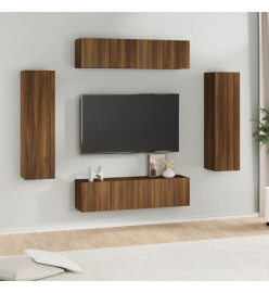 Ensemble de meubles TV 6 pcs Chêne marron Bois d'ingénierie