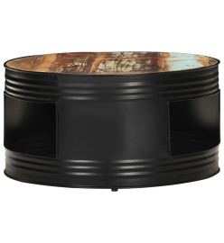 Table basse Noir 68x68x36 cm Bois de récupération massif