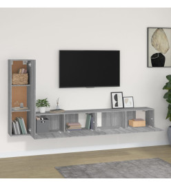 Ensemble de meubles TV 3 pcs Sonoma gris Bois d'ingénierie