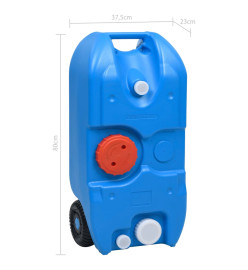 Réservoir d'eau sur roues pour camping 40 L Bleu