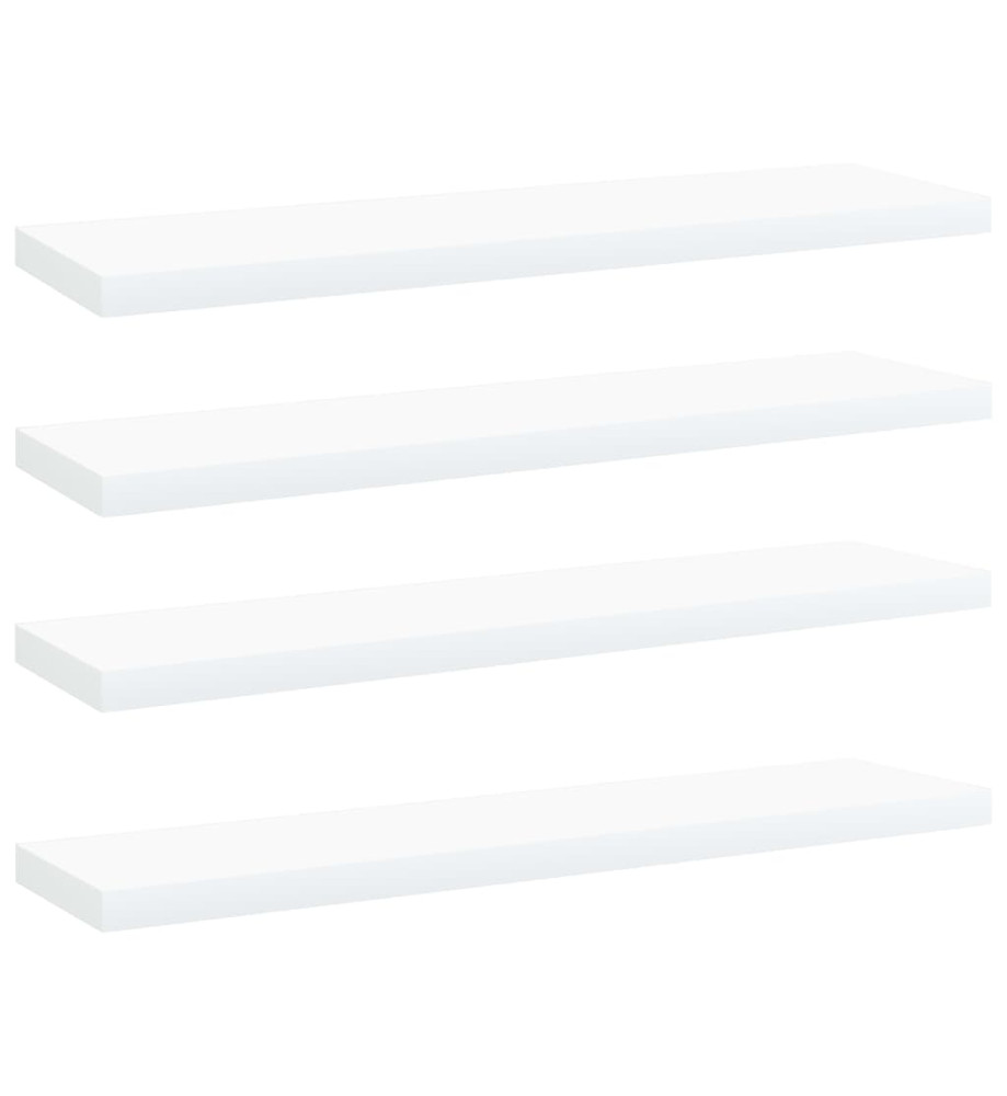 Panneaux de bibliothèque 4 pcs Blanc 40x10x1,5 cm Aggloméré