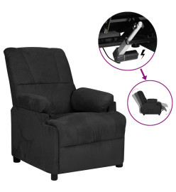 Fauteuil inclinable électrique Noir Similicuir daim