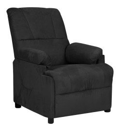 Fauteuil inclinable électrique Noir Similicuir daim