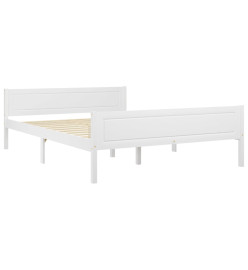 Cadre de lit Bois de pin massif Blanc 160x200 cm