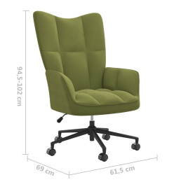 Chaise de relaxation Vert clair Velours