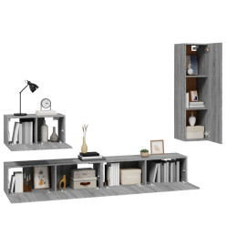 Ensemble de meubles TV 4 pcs Sonoma gris Bois d'ingénierie