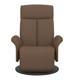 Fauteuil inclinable avec repose-pieds marron tissu