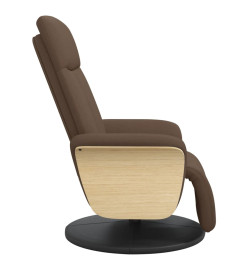 Fauteuil inclinable avec repose-pieds marron tissu