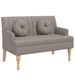 Banc avec coussins taupe 113x64,5x75,5 cm tissu