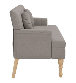 Banc avec coussins taupe 113x64,5x75,5 cm tissu