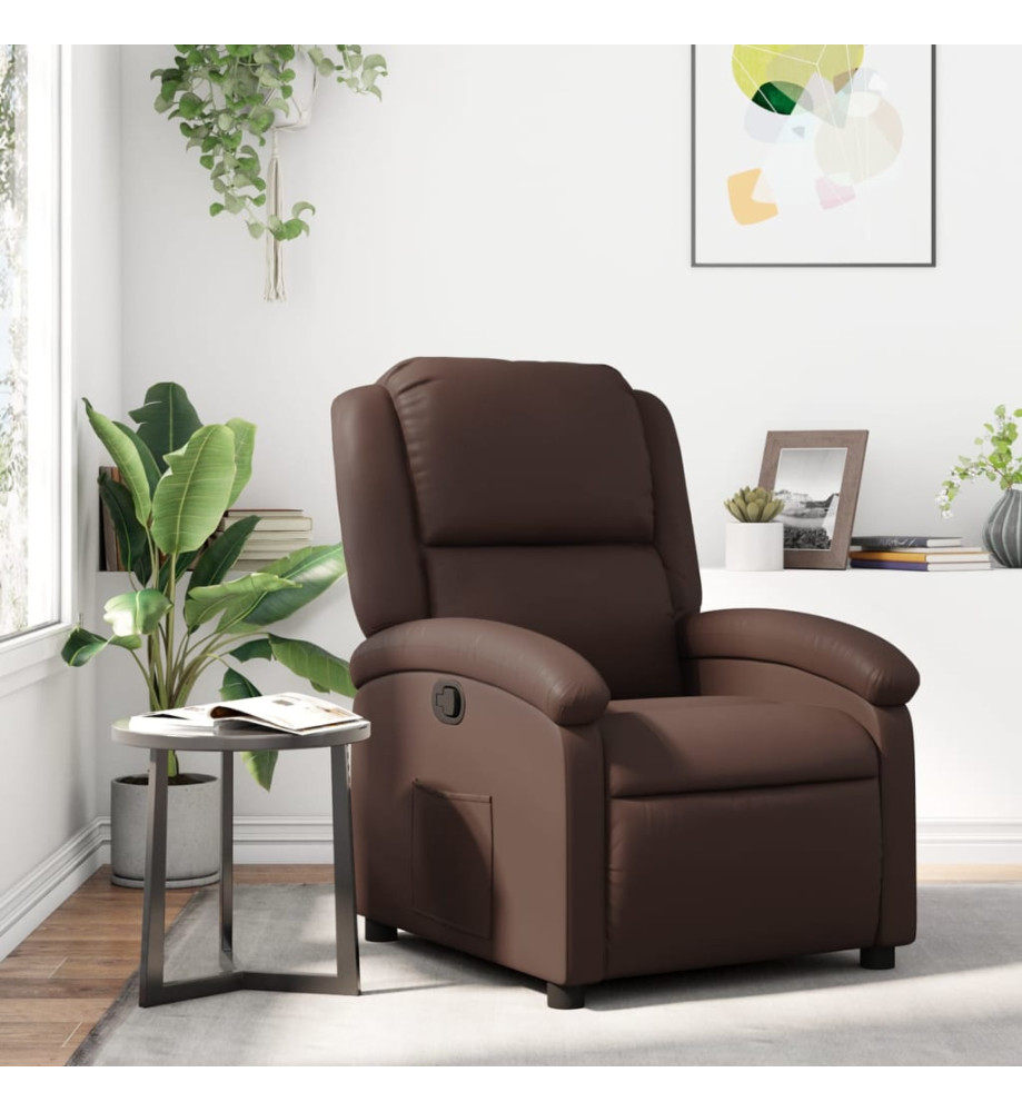 Fauteuil inclinable Marron Similicuir