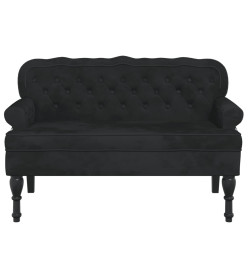 Banc avec dossier noir 119,5x64,5x75 cm velours