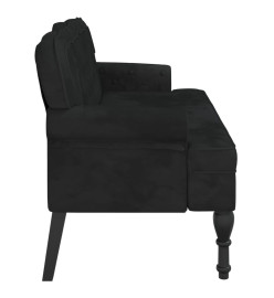 Banc avec dossier noir 119,5x64,5x75 cm velours