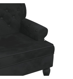 Banc avec dossier noir 119,5x64,5x75 cm velours