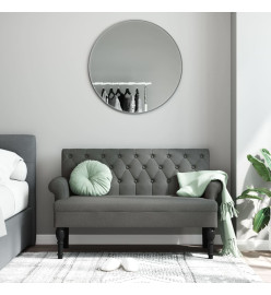 Banc avec dossier gris foncé 120x62x75,5 cm tissu