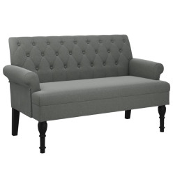 Banc avec dossier gris foncé 120x62x75,5 cm tissu