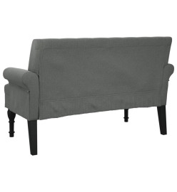 Banc avec dossier gris foncé 120x62x75,5 cm tissu