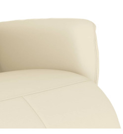 Fauteuil inclinable avec repose-pieds crème similicuir